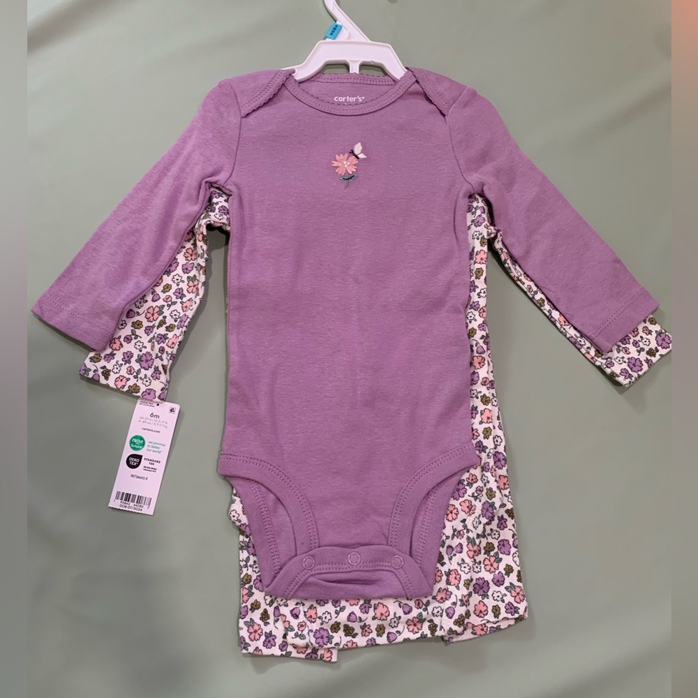 Carter’s purple floral bodysuit NWT
